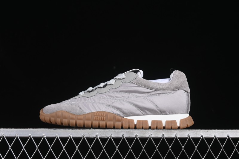 Miu Miu Suede Round Toe Lace-Up Low Top Women's Casual Shoes - 99D4