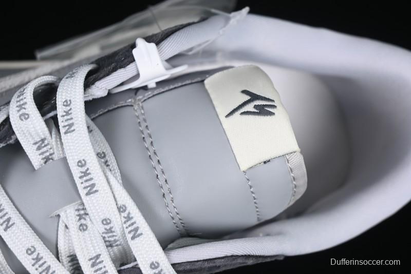 Nike Travis Scott x Fragment Design x Air Jordan 1 Low OG SP AJ1 Retro Sneakers in Traffic Grey - CF3688-055