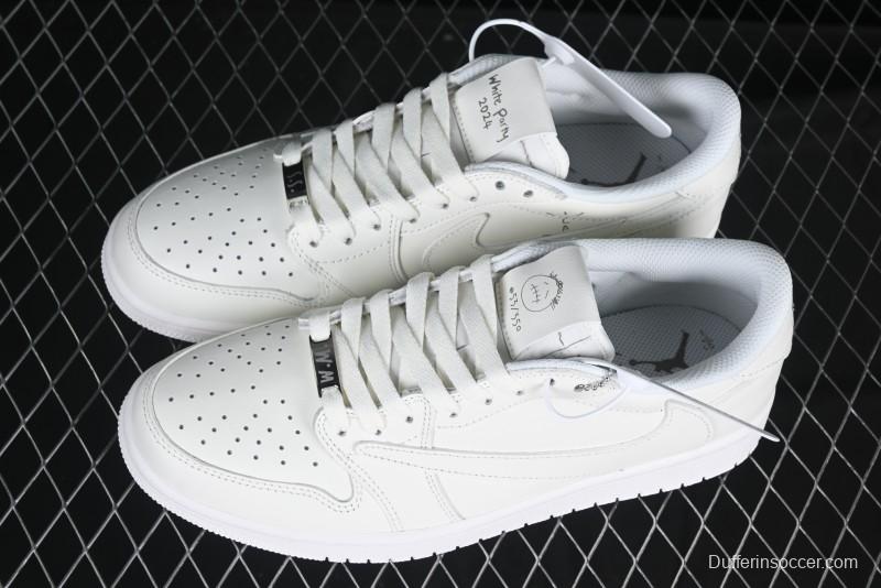 Nike Travis Scott x Air Jordan Low OG SP AJ1 Retro Sneakers in Pure White - TD1228-111