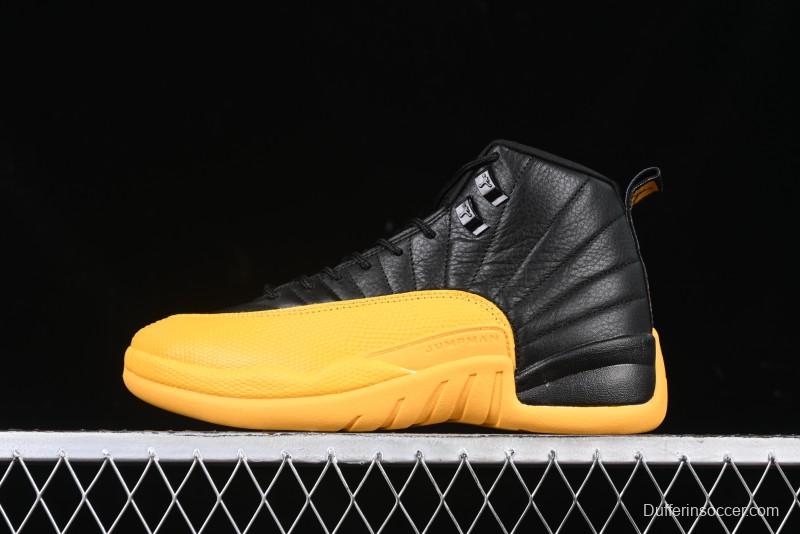 Nike Air Jordan 12 Retro Basketball Shoes in Black and Yellow - 130690-070