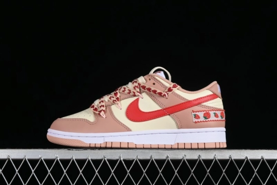 Nike Dunk Low SB Christmas Gift Strawberry Cake Casual Sneakers with Dual Laces - DD1503-118