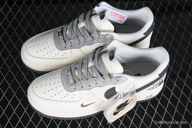 Nike Air Force 1 '07 Low The North Face Collaboration Beige Grey Check Grey Outsole Casual Sneakers - XZ6188-191