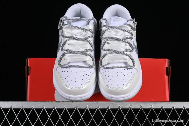 Nike Dunk Low SB Casual Sneakers with Deconstructed Laces and Ribbon Bow Design - DH9765-102