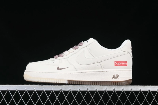 Nike Air Force 1 '07 Low Supreme Collaboration - Beige/Brown Colorway Low-Top Casual Sneakers BB7577-215