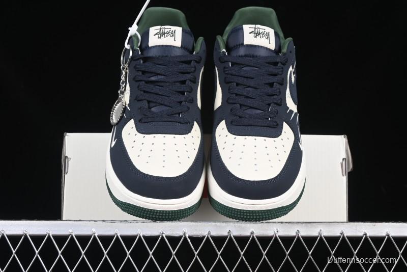 Nike Air Force 1 '07 Low Stussy Collaboration Explosive Blue Low-Top Casual Sneakers - KK1988-040