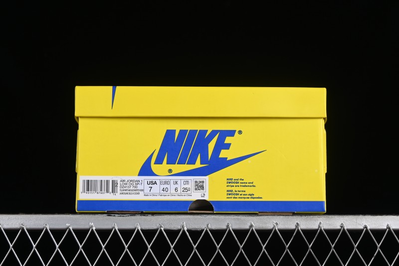 Nike Travis Scott x Air Jordan 1 Low OG Retro Sneakers with Reverse Swoosh - DZ4137-700