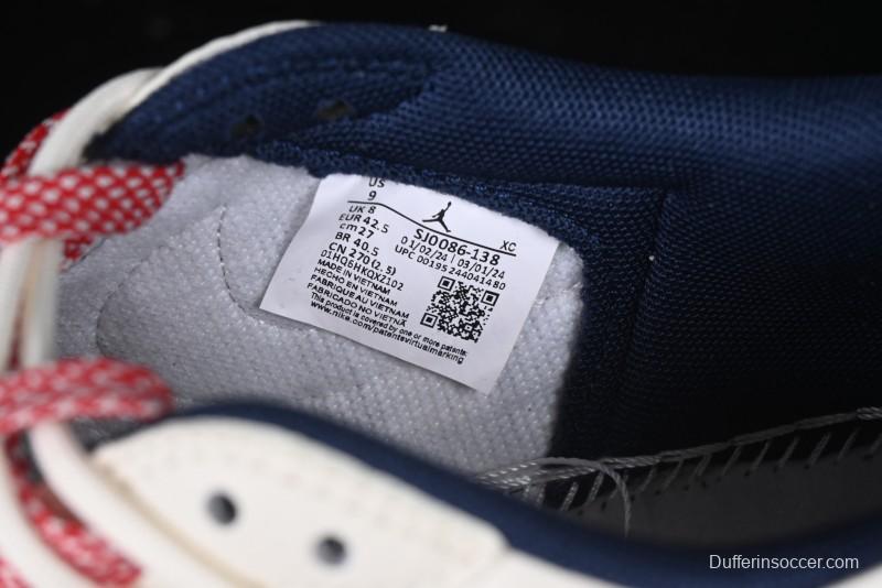 Nike Travis Scott x Fragment Design x Air Jordan 1 Low OG SP AJ1 Retro Sneakers with Reverse Swoosh - SJ0086-138