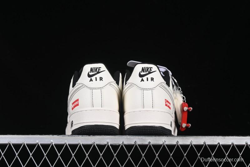 Nike Air Force 1 '07 Low Supreme Collaboration Casual Sneakers with Full-Length Air Cushion - BB7518-012