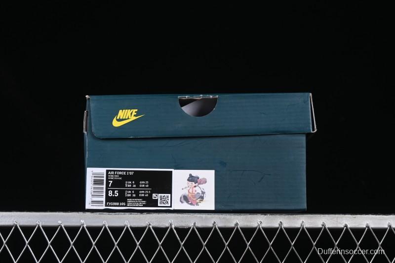 Nike Air Force 1 '07 Low "Nezha" 2D Hand-Painted Doodle Casual Sneakers with Full-Length Air Cushion - FV5988-105