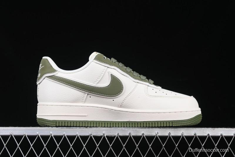 Nike Air Force 1 '07 Low Stone Island x Supreme Collaboration Beige Green Swoosh Low-Top Casual Sneakers - BB1616-301