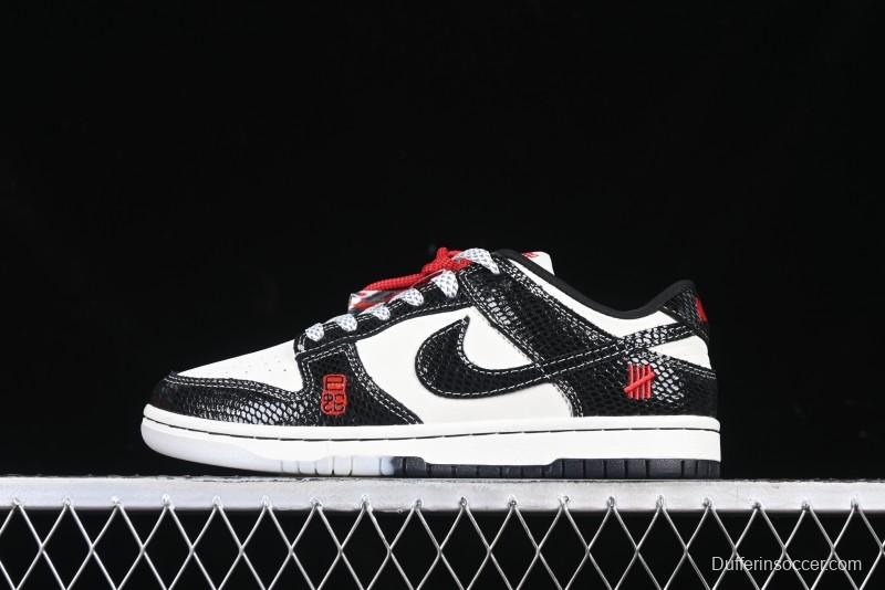 Nike SB Dunk Low UN Collaboration Year of the Snake Limited Edition Dual-Tone Black Snake Anniversary Custom Low-Top Casual Skate Shoes - AG3702-853