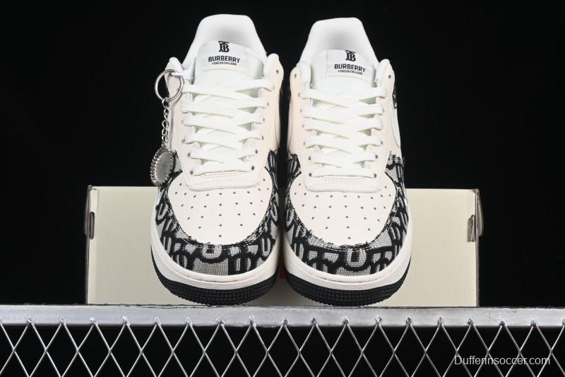 Nike Air Force 1 '07 Low Dior Collaboration Black Pattern Low-Top Casual Sneakers - DF0188-028