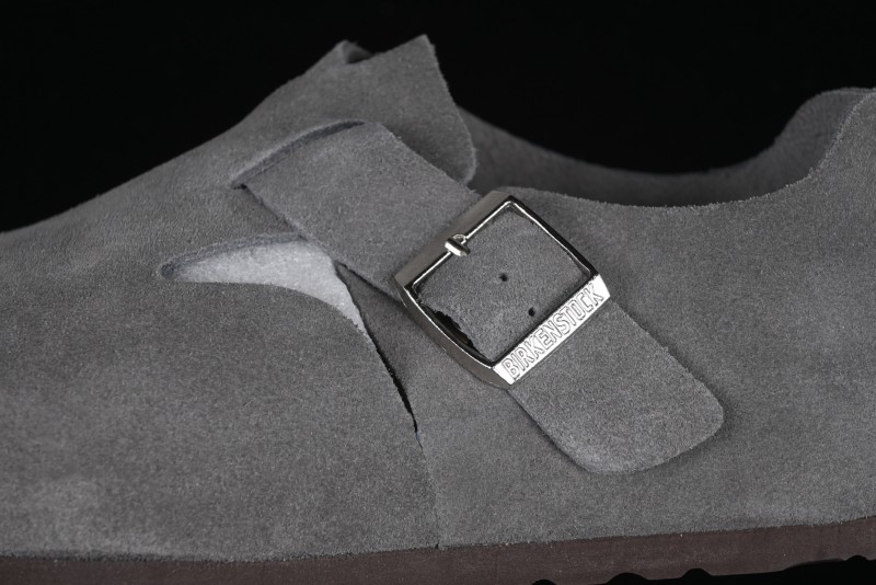 Birkenstock London BS Unisex Slip-On Comfort Shoes with Soft Suede Leather and Lambswool Insole - BS