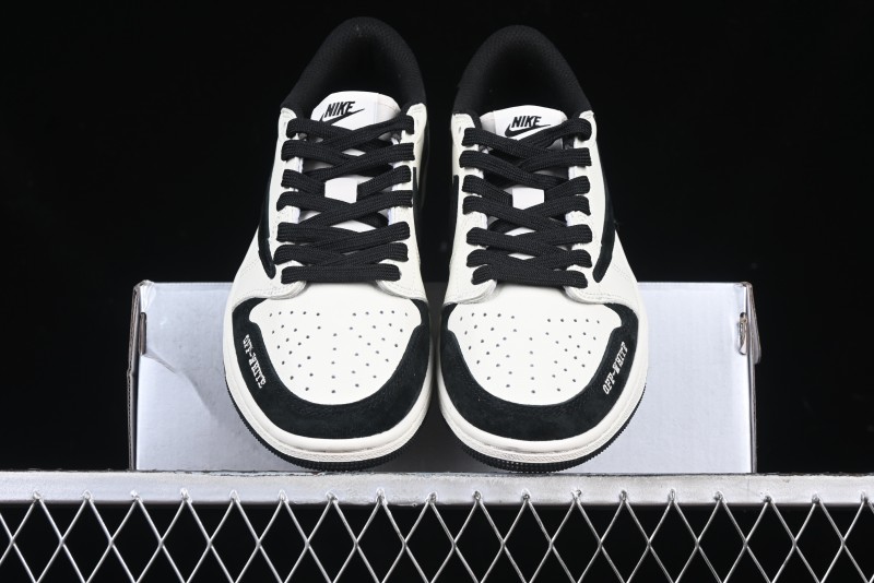 Nike Travis Scott x Fragment Design x Air Jordan 1 Low OG SP AJ1 Off-White Collaboration Casual Sneakers - DM7866-065