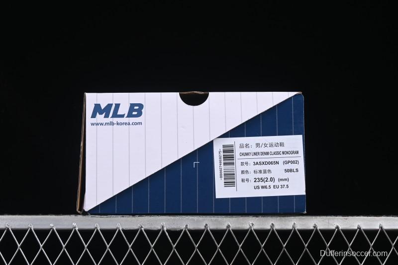 New York Yankees Chunky Liner Mid Denim Monogram Platform Sandals - 3ASXD065N50BLS