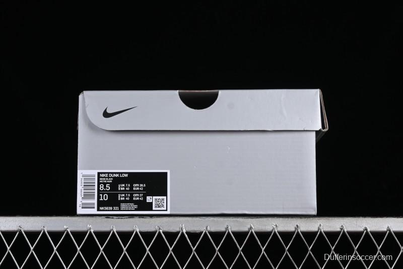 Nike SB Dunk Low Collaboration Three Swooshes Beige Black Color Low Top Casual Skateboarding Shoes - NK5639-321