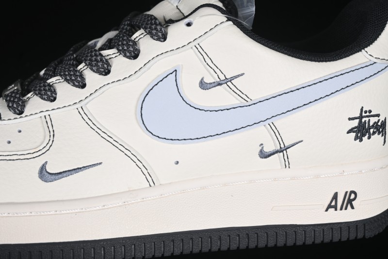 Nike Air Force 1 '07 Low Stussy Collaboration Embroidered Mini Swoosh Casual Sneakers - XZ6188-630