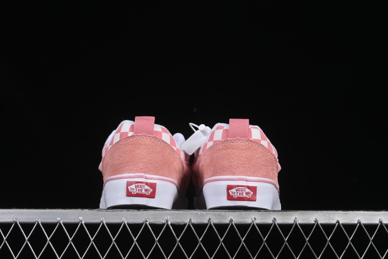 Vans Knu Skool Low Top Comfortable Slip Resistant Wear Resistant Casual Sneakers in Pink Checker - VN0009QCREV