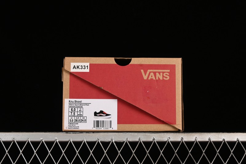 Vans Classics Knu Skool Retro Sneakers with Embroidered Graffiti Design and Thick Tongue - VN000CS00ZB