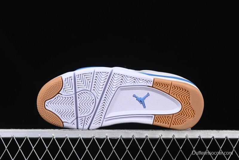 Nike Air Jordan 4 Remastered Retro Sneakers in White Blue - FQ7939-104