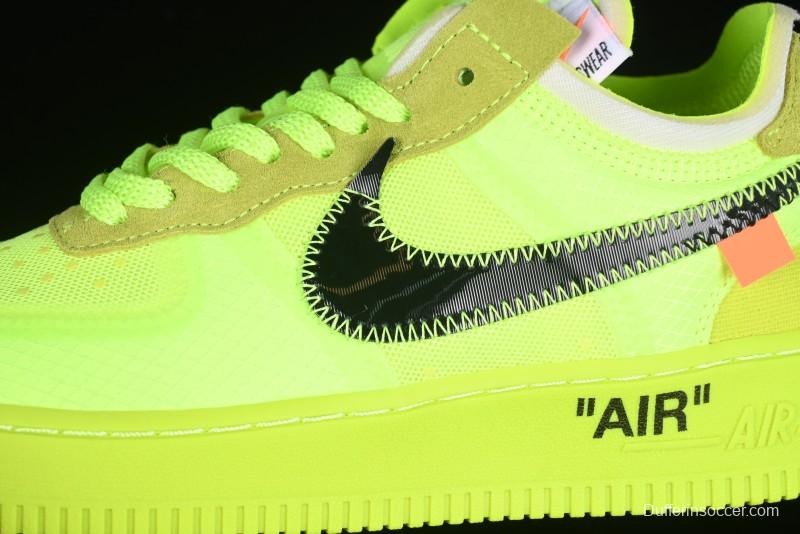 Nike Off White x Air Force 1 Low OW Collaboration Transparent Yellow Sneakers - AO4606-700