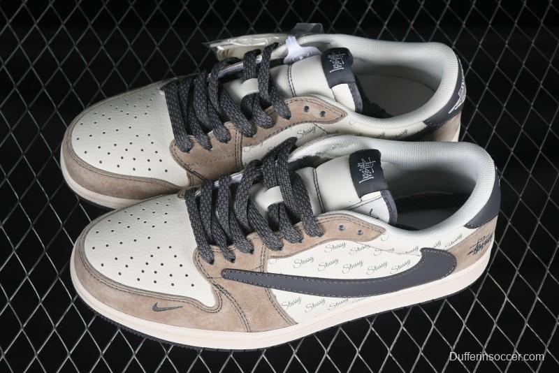 Nike Travis Scott x Fragment Design x Air Jordan 1 Low OG SP AJ1 Retro Sneakers - XZ6188-690