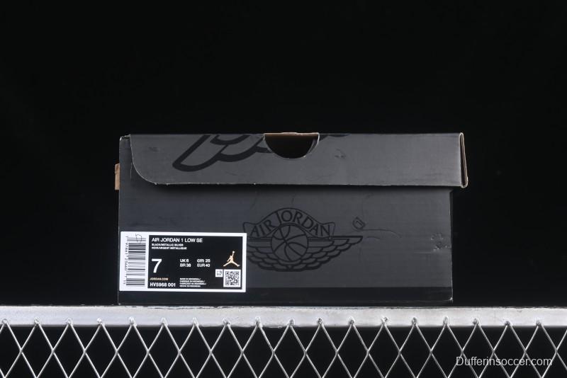 Nike Air Jordan 1 Low AJ1 Basketball Shoes in Black and White Canvas and Leather - HV5968-001