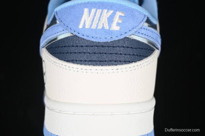 Nike SB Dunk Low Lightning Collaboration - Light Blue Swoosh Anniversary Custom Low-Top Casual Skate Shoes - LW1818-107