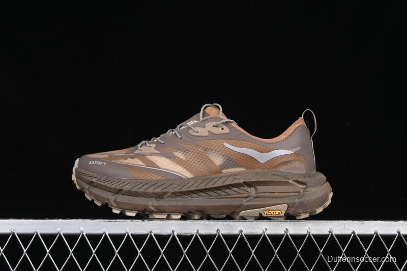 HOKA ONE ONE Satisfy Running Mafate Trail Low-Cut Cushioned Outdoor Hiking Shoes - 1157050 RBBR