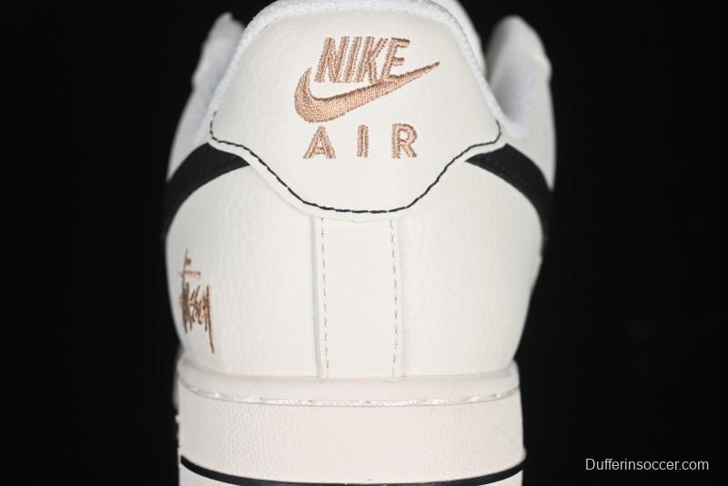Nike Air Force 1 '07 Low Stussy Collaboration Rose Gold Embroidery Low-Top Casual Sneakers - XZ6188-720