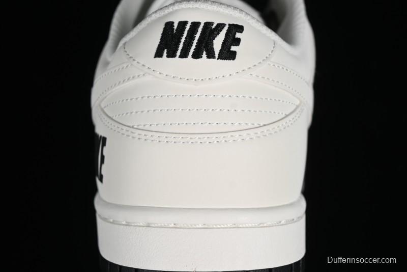 Nike SB Dunk Low Collaboration Three Swooshes Beige Black Color Low Top Casual Skateboarding Shoes - NK5639-321