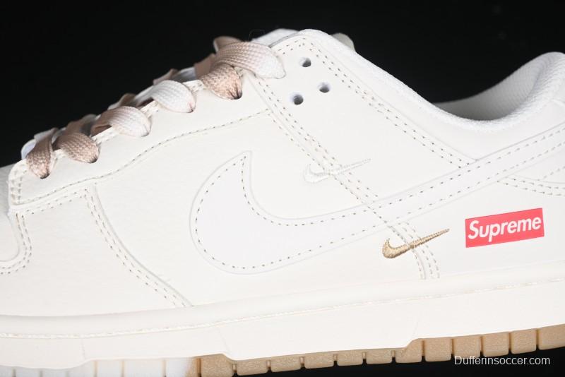 Nike SB Dunk Low Supreme Collaboration Two-Tone Khaki Anniversary High-End Custom Low-Top Casual Skate Shoes - BB8675-111