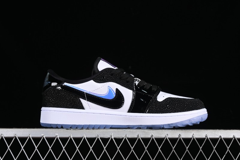 Nike Air Jordan 1 Low Golf AJ1 Golf Shoes with Laser Leather Black Double Hook - FZ4159-100