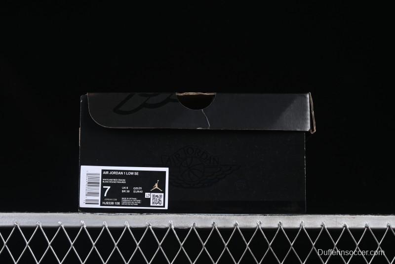 Nike Air Jordan 1 Low AJ1 White Red Low Top Casual Sneakers - HJ9338-106