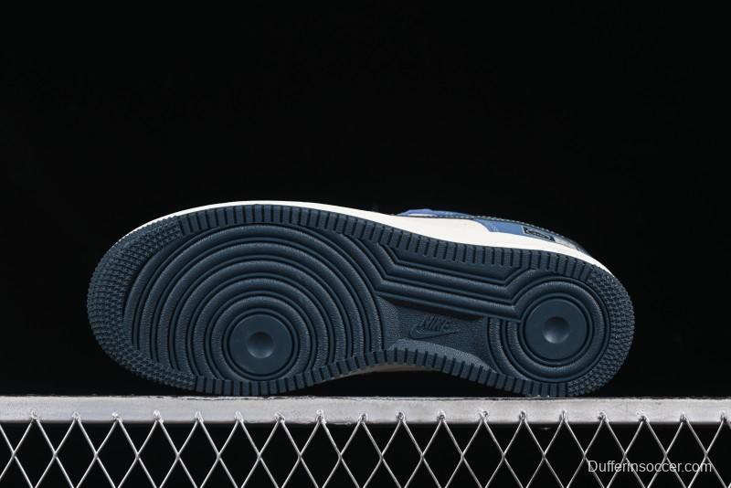 Nike Air Force 1 '07 Low Collaboration White Blue Ghost Face Casual Sneakers with Strap - KK1988-068