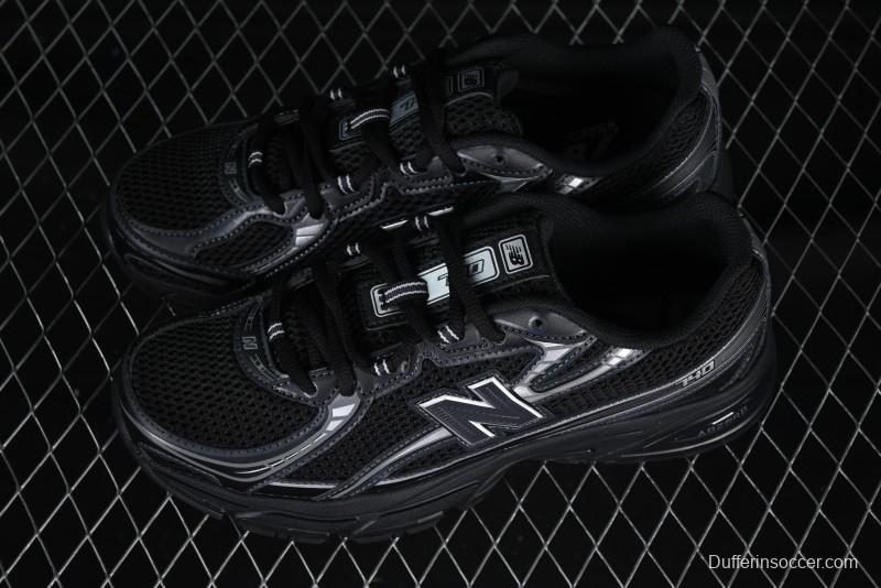 New Balance 740 Black and Silver Retro Running Sneakers for Men