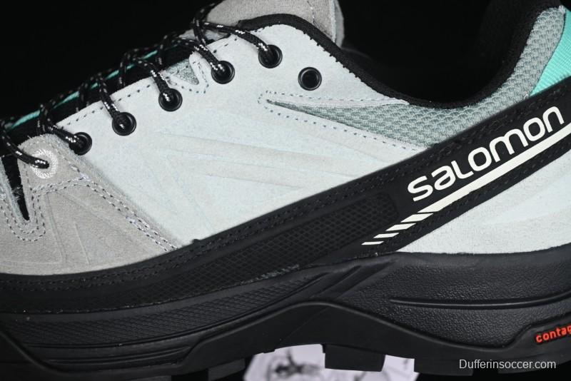 Salomon x Contragrip All-Terrain Hiking Shoes - Lightweight Gray with Black & Teal Accents