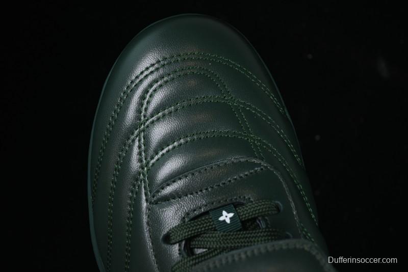 Louis Vuitton Footprint Soccer 2025 Spring Summer Collection Round Toe Lace-Up Low Top Lifestyle Casual Shoes - D.GREEN