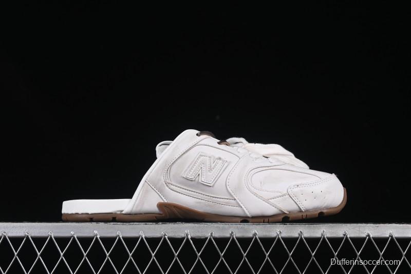 Miu Miu x New Balance 530 Deconstructed Low-Top Retro Sneakers with Dual Lace Design - AJD4