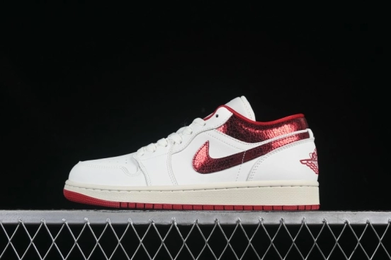 Nike Air Jordan 1 Low AJ1 White Red Low Top Casual Sneakers - HJ9338-106