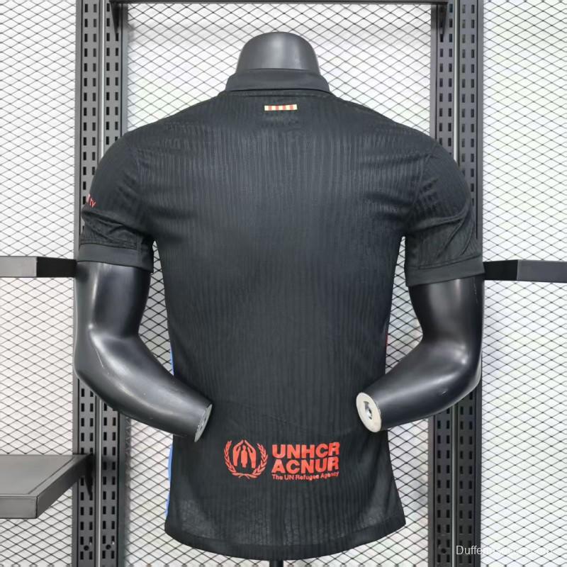 Player Version 25/26 FC Barcelona Black with Pink "T.S. 1989" Jersey