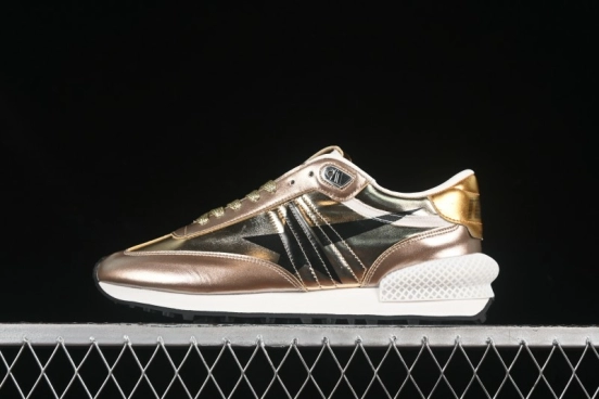 Golden Goose Marathon White Black Gold Comfortable Low-Top Lifestyle Sneakers - H8D4