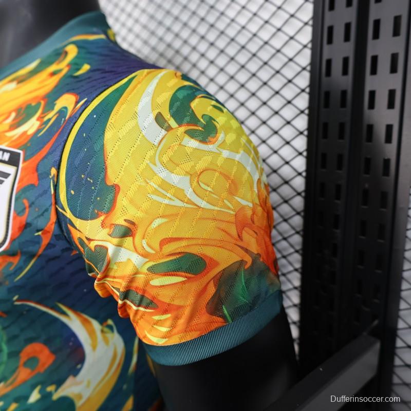 Player Version 2025 Japan Jersey with Samurai Design and Fiery Background