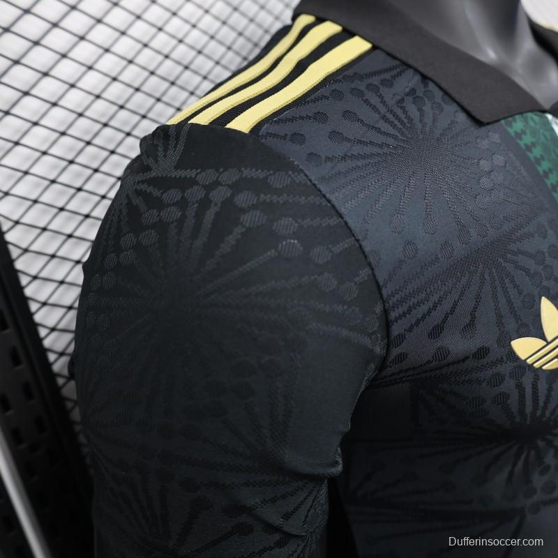 Player Version 2025 Mexico Black with Traditional Pattern Design Jersey