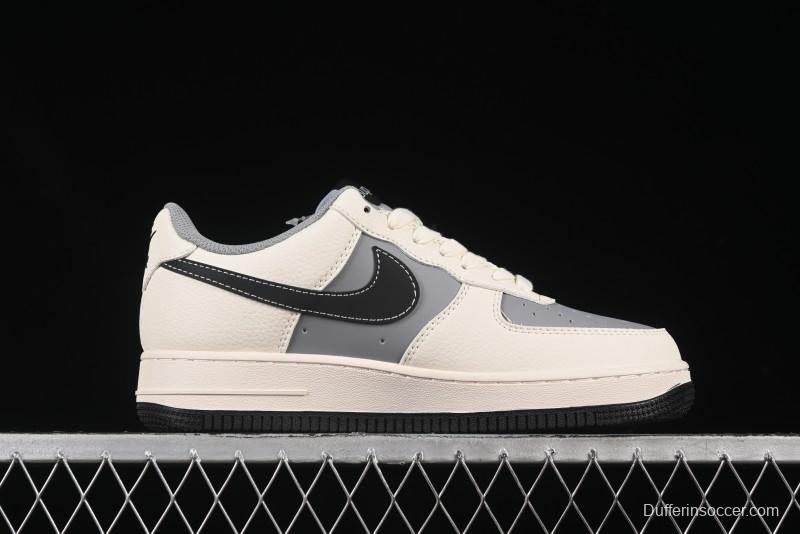 Nike Air Force 1 '07 Low Supreme Collaboration Beige Gray Building Blocks Casual Sneakers - XS1958-568