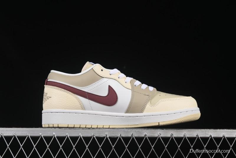 Nike Air Jordan 1 Low AJ1 Cream White Low-Top Casual Sneakers - HV6530-100