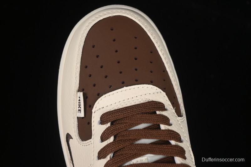 Nike Air Force 1 '07 Low BAPE Collaboration Beige Brown Graffiti Swoosh Casual Sneakers - DF0188-061