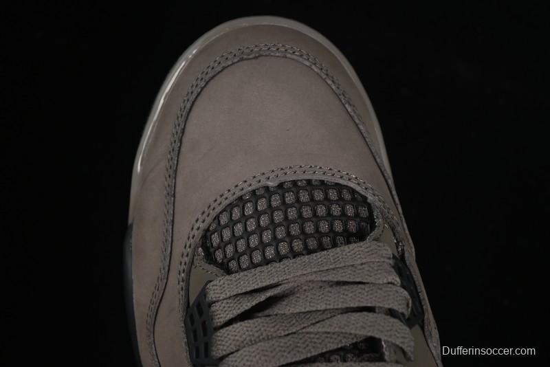 Nike Air Jordan 4 Retro Sneakers in Cave Stone Brown Suede with Black Mesh - FV5029-200