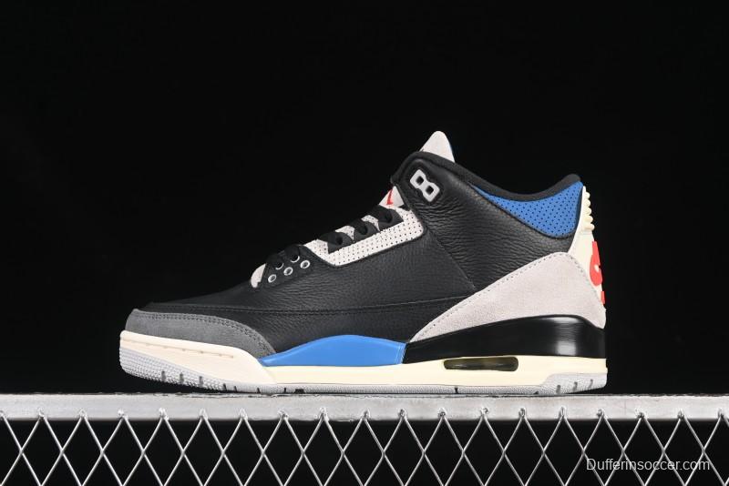 Nike Air Jordan 3 Retro OG Rare Air Sneakers with Small Reverse Swoosh - IB8967-004