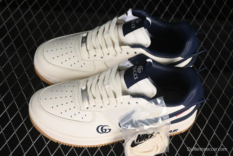 Nike Air Force 1 '07 Low Gucci Collaboration Large Swoosh Gum Sole Casual Sneakers - XS3464-576